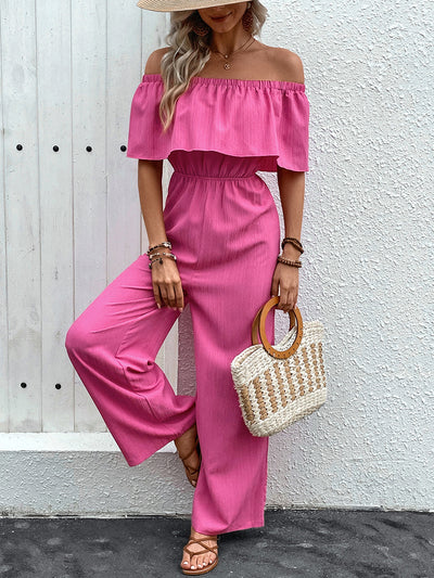 Off-Shoulder Wide Leg Jumpsuit