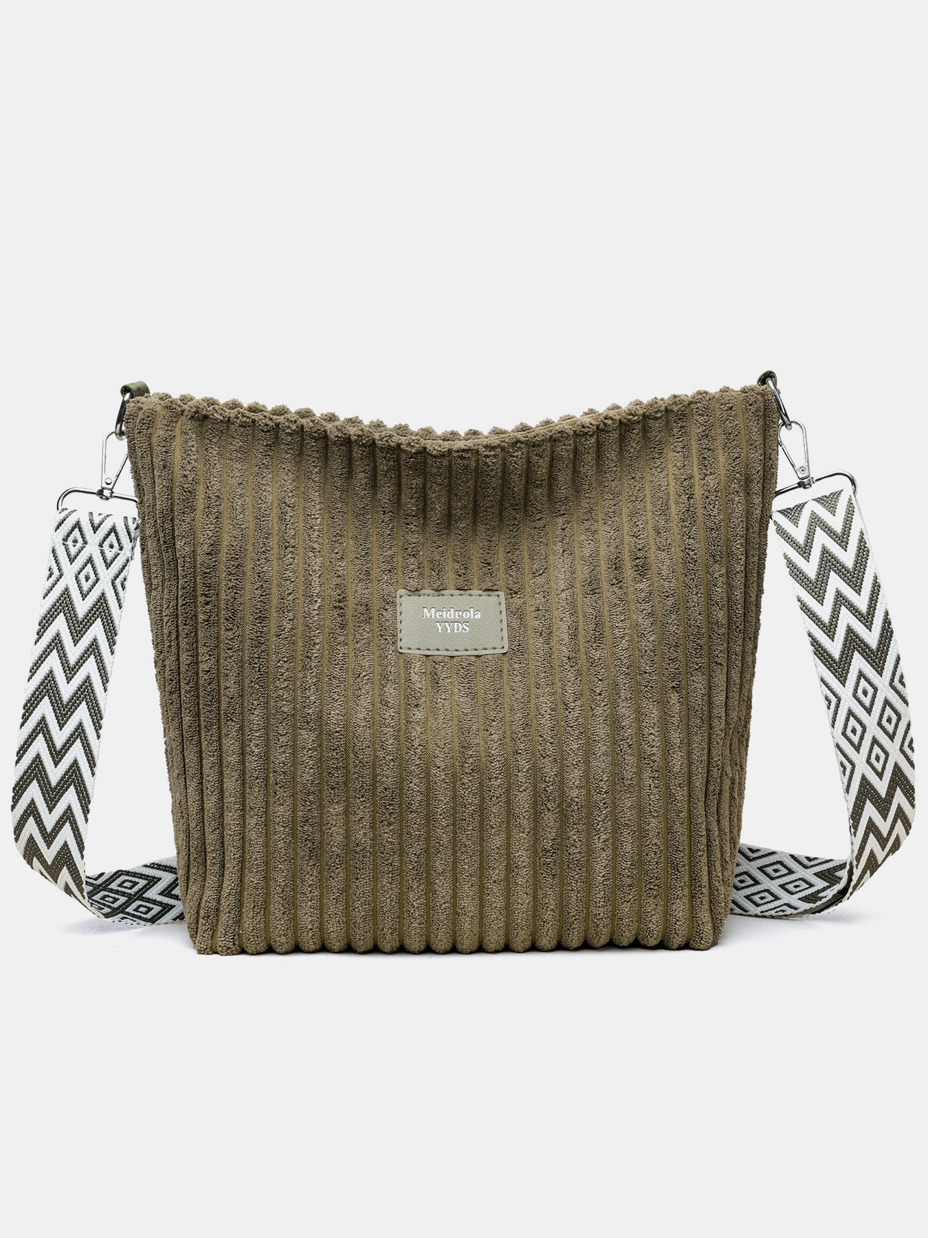 Corduroy Solid Color Crossbody with Removable Strap